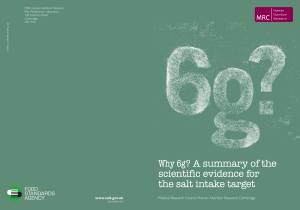 Why 6g? A summary of the scientific evidence for the salt intake target