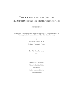 Topics on the theory of electron spins in semiconductors
