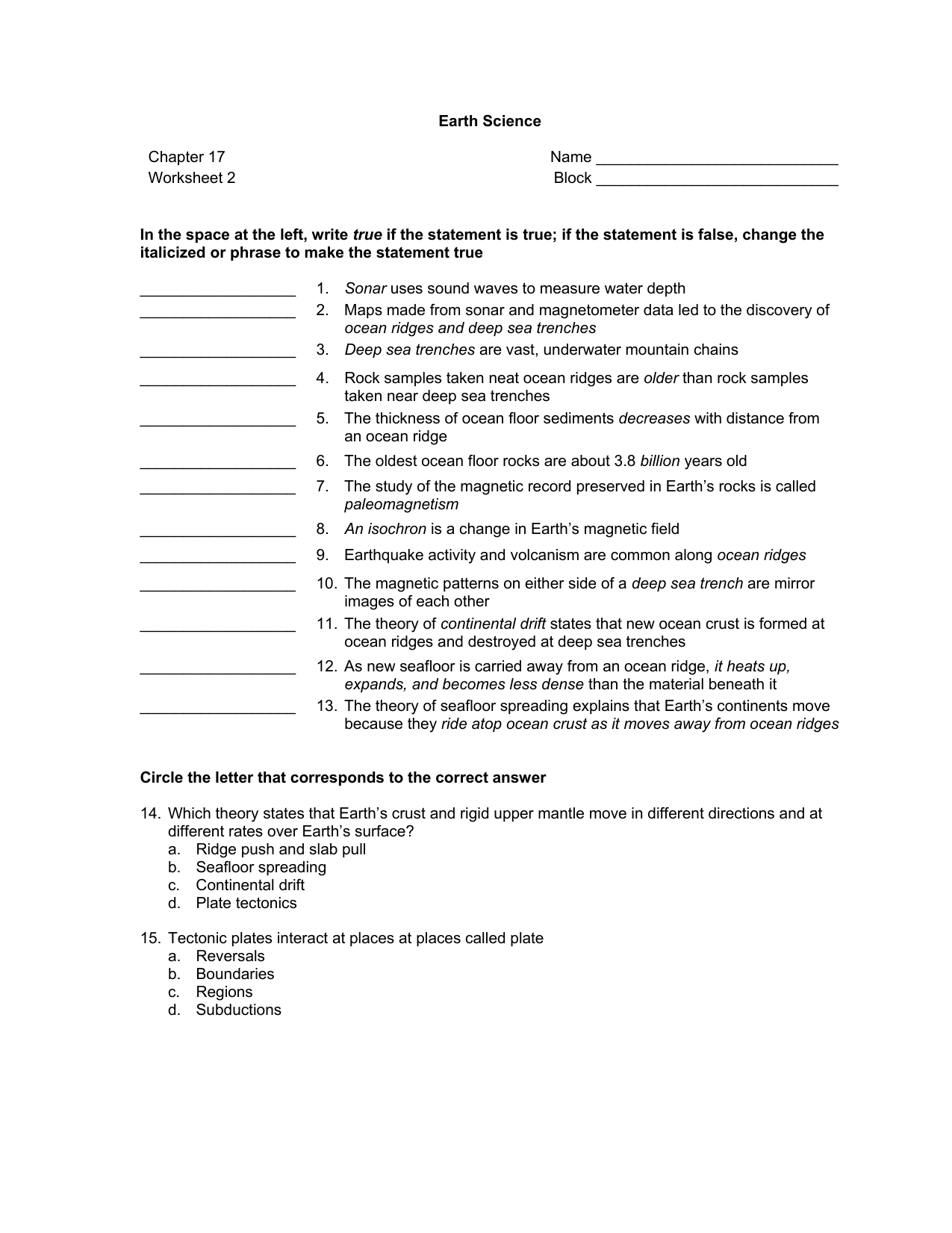 Worksheet 2