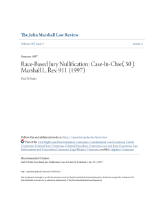 Race-Based Jury Nullification - The John Marshall Institutional