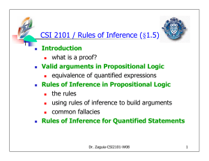 CSI 2101 / Rules of Inference (§1.5)