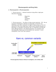 Pharmacogenetics and Drug Safety