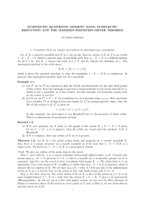 SYMPLECTIC QUOTIENTS: MOMENT MAPS, SYMPLECTIC