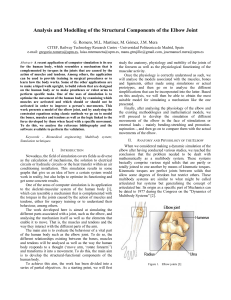 Analysis and Modelling of the Structural Components of the Elbow