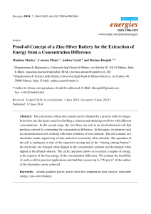 Proof-of-Concept of a Zinc-Silver Battery for the Extraction of Energy