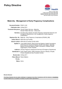 Maternity - Management of early pregnancy complications