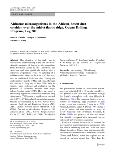 Airborne microorganisms in the African desert dust corridor over the