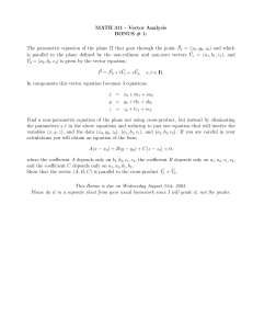 MATH 311 - Vector Analysis BONUS # 1: The parametric equation of