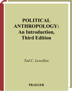 POLITICAL ANTHROPOLOGY: An Introduction