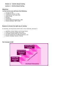 Activity Based Costing