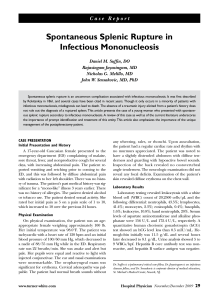 Spontaneous Splenic Rupture in Infectious Mononucleosis