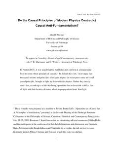 Do the Causal Principles of Modern Physics Contradict Causal Anti