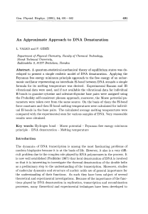 An Approximate Approach to DNA Denaturation