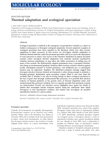Thermal adaptation and ecological speciation