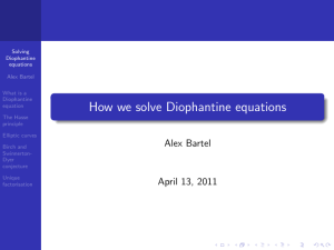 How we solve Diophantine equations