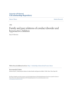 Family and peer relations of conduct disorder and hyperactive children