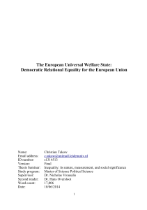 The European Universal Welfare State: Democratic Relational