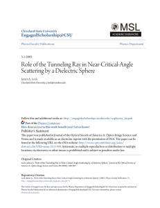 Role of the Tunneling Ray in Near-Critical-Angle