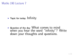when you hear the word “infinity”? Write down your thoughts and