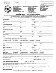 Soil Erosion Permit Application