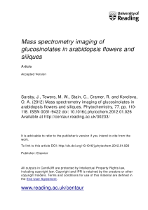 Mass spectrometry imaging of glucosinolates in arabidopsis flowers