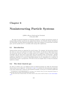 Noninteracting Particle Systems - Particle Solids Interactions group