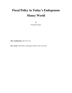 Monetary and Fiscal Policy in Today`s Endogenous Money World