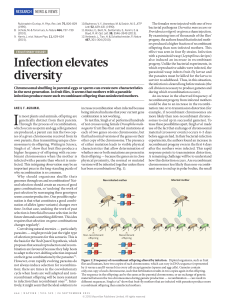Infection elevates diversity - Aneil Agrawal
