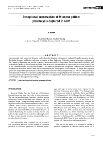 Exceptional preservation of Miocene pollen: plasmolysis captured in