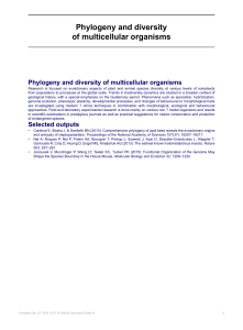 Phylogeny and diversity of multicellular organisms