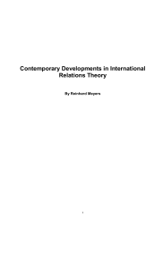 Contemporary Developments in International Relations Theory