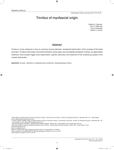 Tinnitus of myofascial origin - The International Tinnitus Journal.