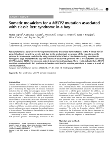 Somatic mosaicism for a MECP2 mutation associated with