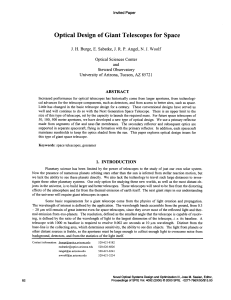 Optical Design of Giant Telescopes for Space
