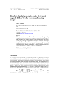 The effect of radial acceleration on the electric and