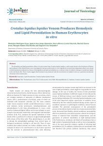 Crotalus lepidus lepidus Venom Produces Hemolysis and Lipid