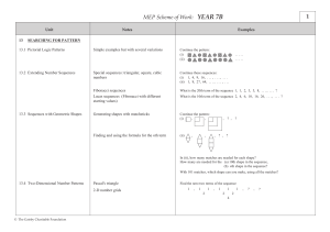 Scheme of Work for 7B