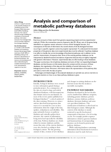 Analysis and comparison of metabolic pathway databases