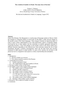 The evolution of number in Otomi
