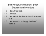 Self Report Inventories: Beck Depression Inventory