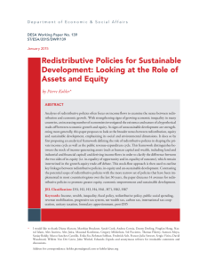 Redistributive Policies for Sustainable Development