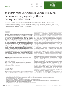 The tRNA methyltransferase Dnmt2 is required foraccurate