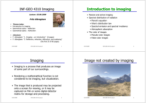 Introduction to imaging Imaging Image not created by imaging