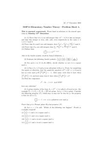 M3P14 Elementary Number Theory—Problem Sheet 4.