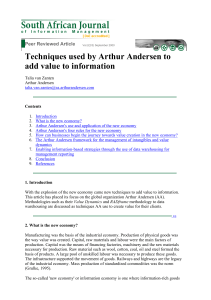 Techniques used by Arthur Andersen to add value to information