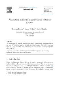 Jacobsthal numbers in generalised Petersen graphs