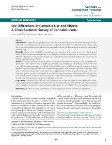 Sex Differences in Cannabis Use and Effects: A Cross