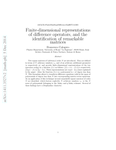 Finite-dimensional representations of difference