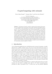 CryptoComputing with rationals