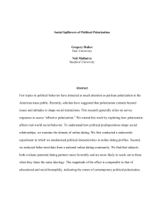 Social Spillovers of Political Polarization Gregory Huber Yale